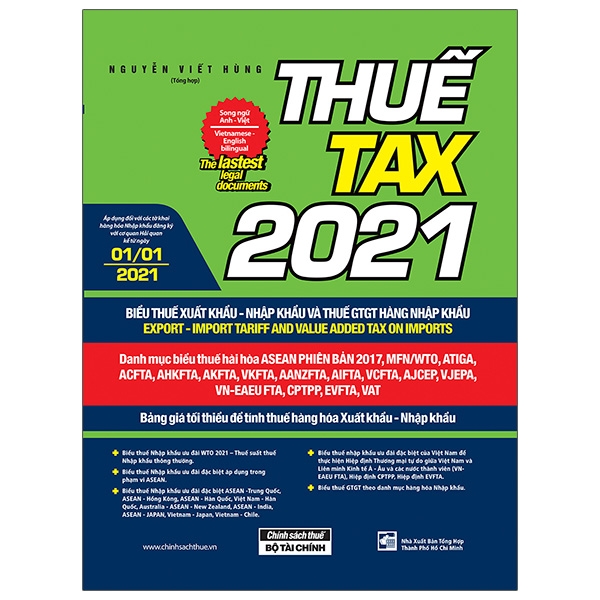 Thuế TAX 2021 - Biểu Thuế Xuất Khẩu - Nhập Khẩu Và Thuế GTGT Hàng Nhập Khẩu (Song Ngữ Anh - Việt) (Áp Dụng 01.01.2022)