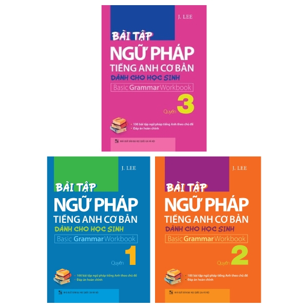 Combo Bài Tập Ngữ Pháp Tiếng Anh Cơ Bản Dành Cho Học Sinh - Quyển 1 - 2 Và 3 (Bộ 3 Quyển)