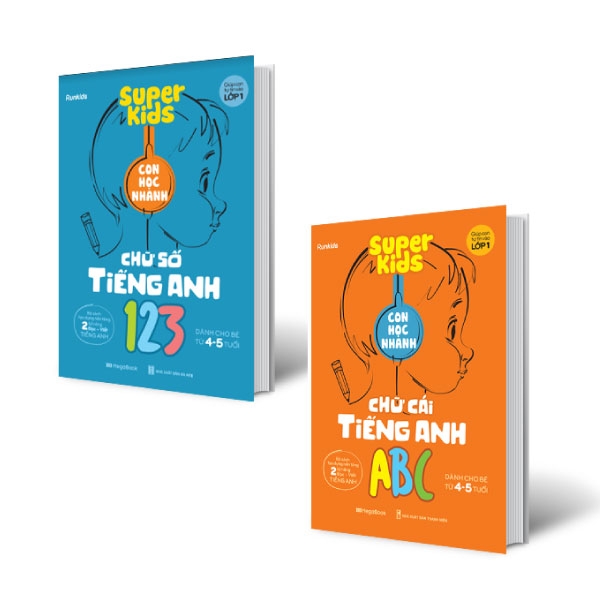 Combo Super Kids - Con Học Nhanh: Chữ Số Tiếng Anh 123 + Chữ Cái Tiếng Anh ABC (Bộ 2 Cuốn)