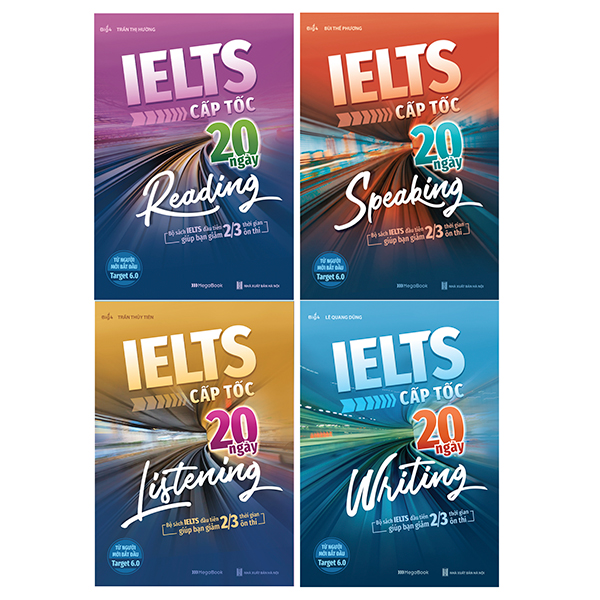 Bộ Sách Ielts Cấp Tốc - 20 Ngày Reading, Speaking, Writing, Listening (Bộ 4 Cuốn)